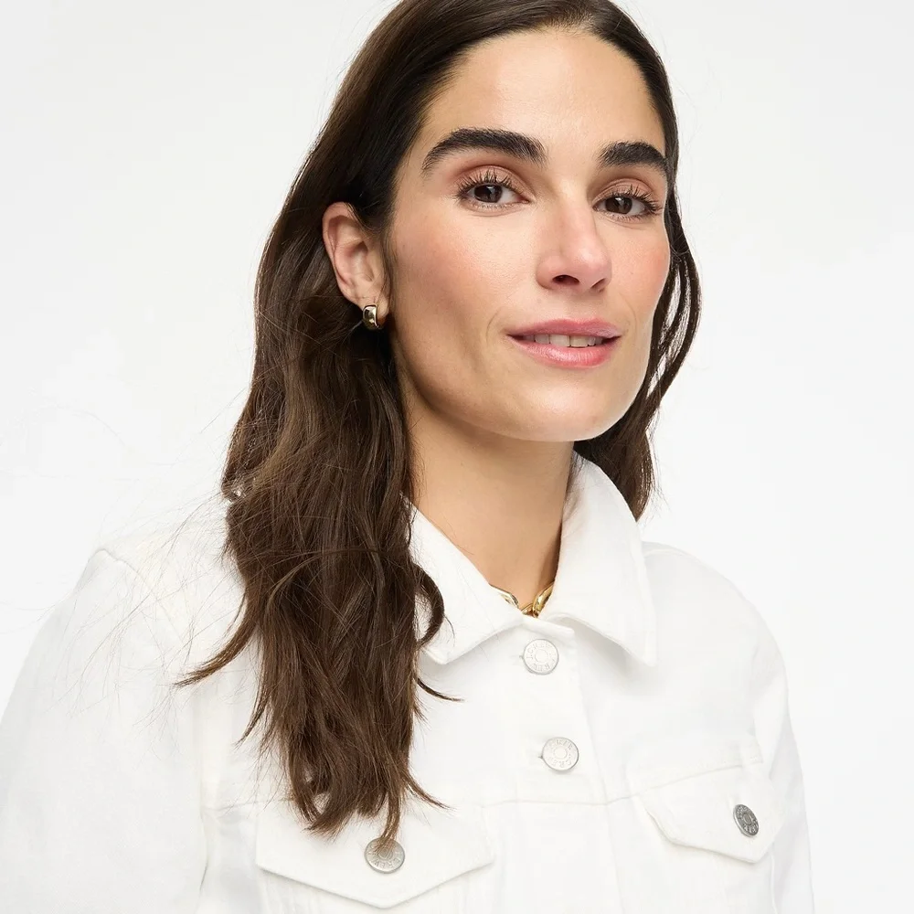 NWT J.Crew Classic Jean Jacket In White Wash